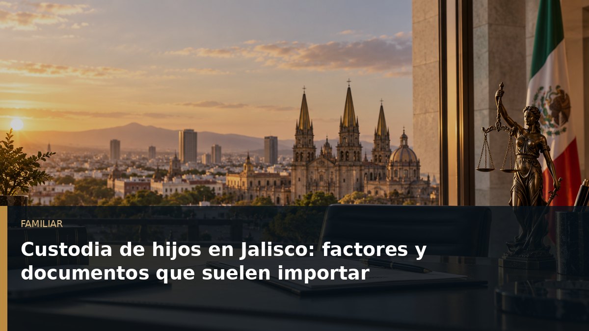 Custodia de hijos en Jalisco: factores y documentos que suelen importar