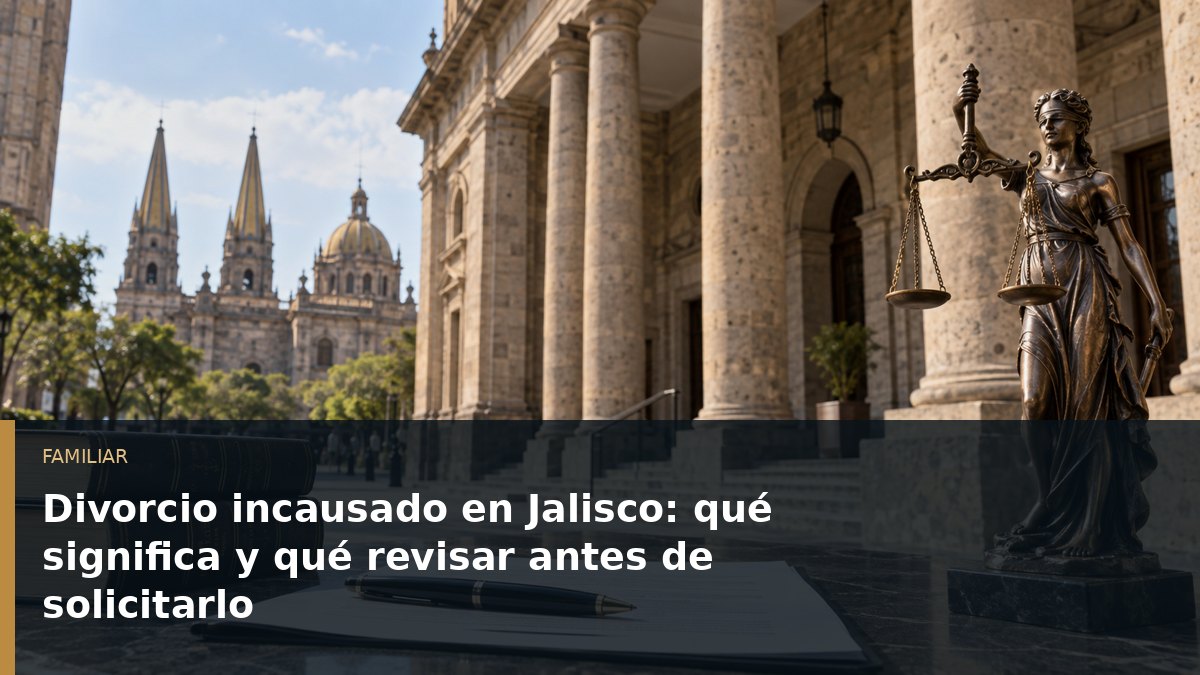 Divorcio incausado en Jalisco: qué significa y qué revisar antes de solicitarlo