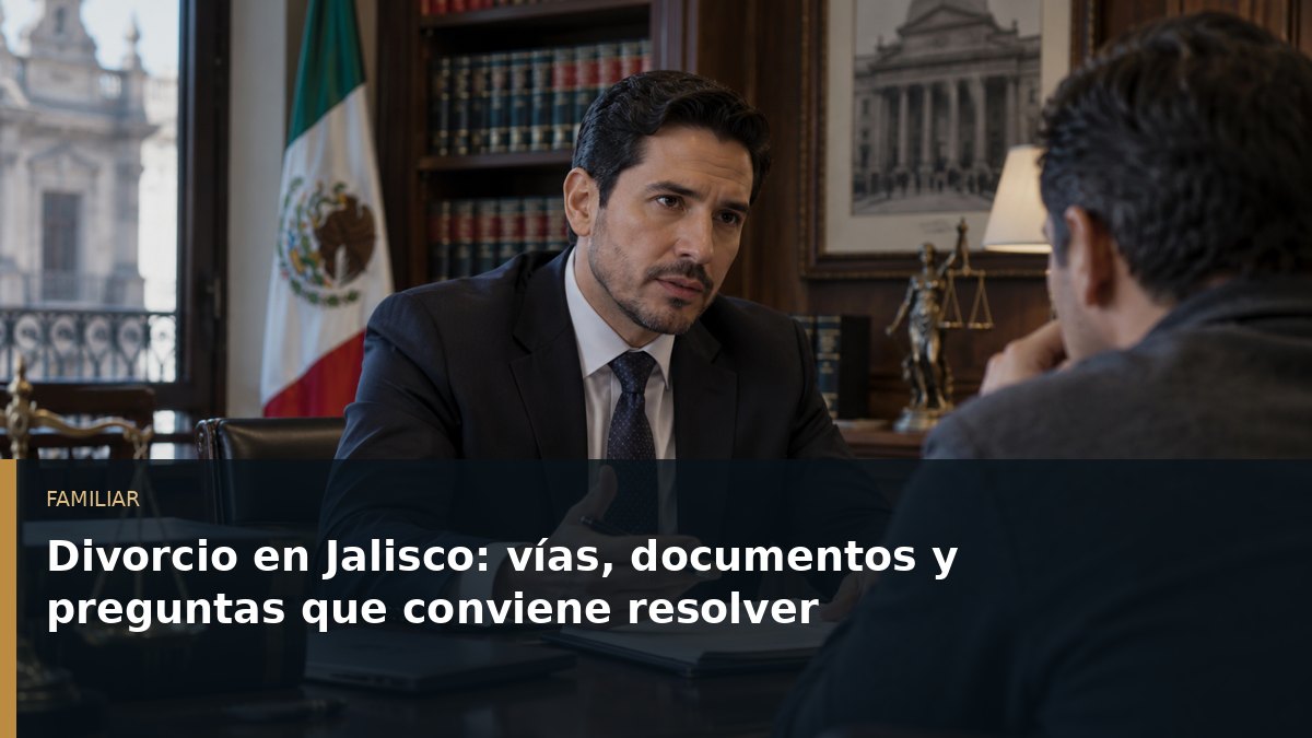 Divorcio en Jalisco: vías, documentos y preguntas que conviene resolver
