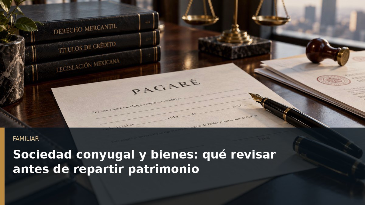 Sociedad conyugal y bienes: qué revisar antes de repartir patrimonio