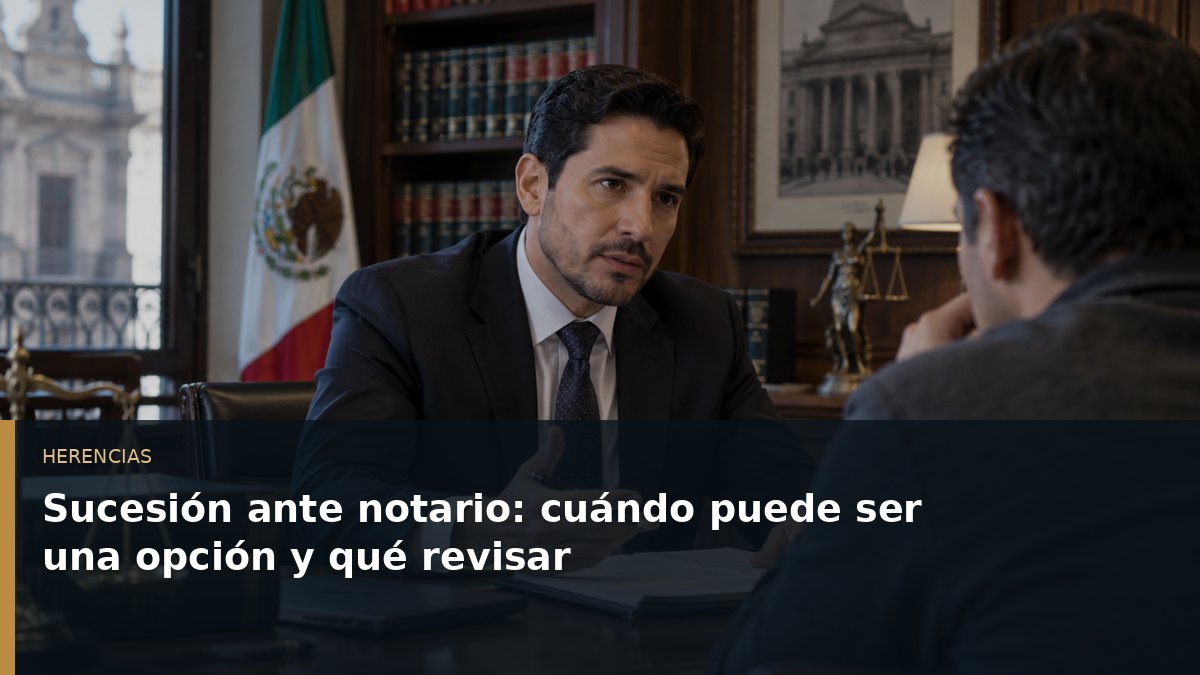 Sucesión ante notario: cuándo puede ser una opción y qué revisar
